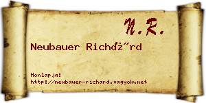 Neubauer Richárd névjegykártya