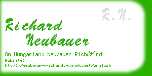 richard neubauer business card